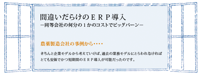 間違いだらけのＥＲＰ導入－同等会社の何分の１かのコストでビッグバーン－